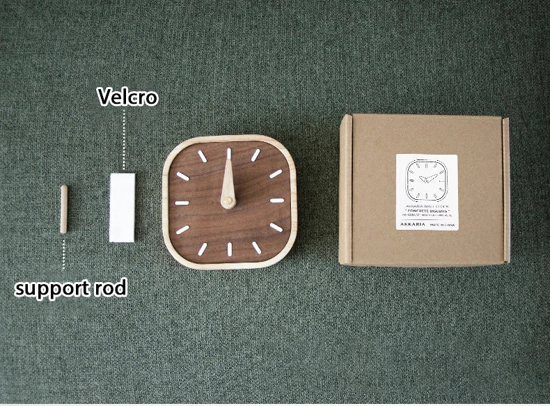 Nordic Black Walnut Minimalist Desk Clock Wall Clock Bedroom Living Room Decoration Solid Wood Quiet Clocks Hanging Wall Watch