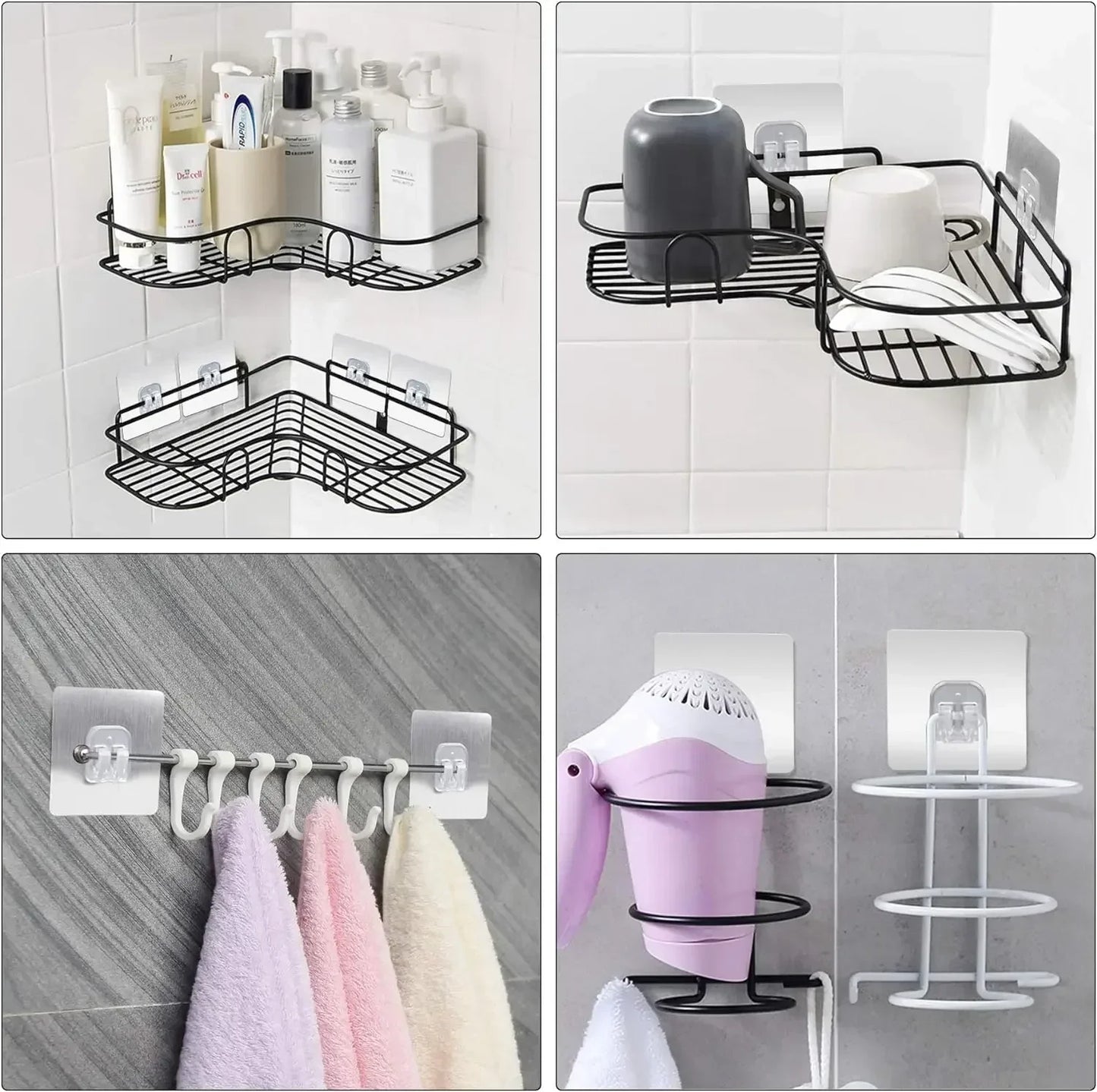 1-20PCS Hook Self Adhesive Transparent Strong Hooks Wall Hanging Holder Kitchen Bathroom Organizer Shelf Hooks Multi-Purpose