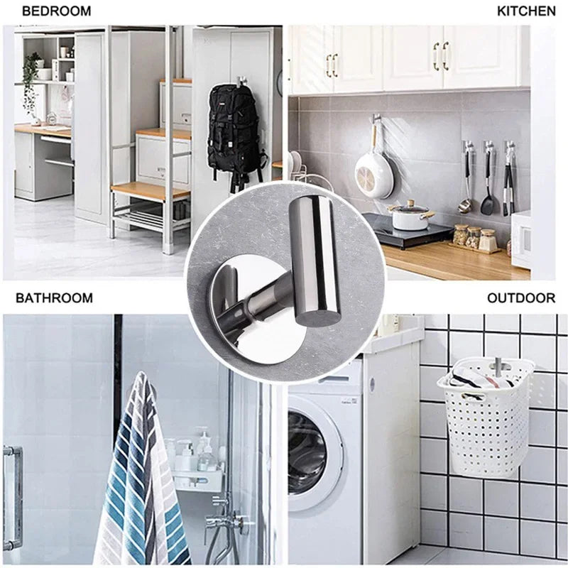 Towel Hooks for Bathrooms Wall Mount Stainless Steel Hook for Hanging Heavy-Duty Bedroom Kitchen Bathroom Accessories Hook