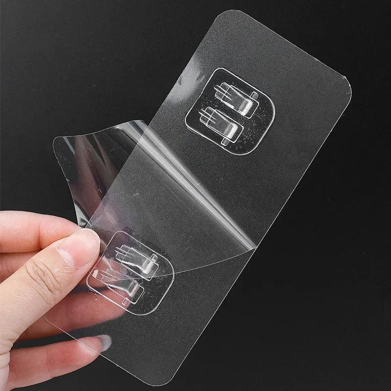 1-20PCS Hook Self Adhesive Transparent Strong Hooks Wall Hanging Holder Kitchen Bathroom Organizer Shelf Hooks Multi-Purpose