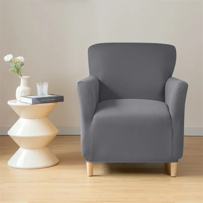Nordic Stretch Club Chair Cover Water Repellent Spandex Armchair Slipcover Relax Single Sofa Cover Living Room Bar Counter