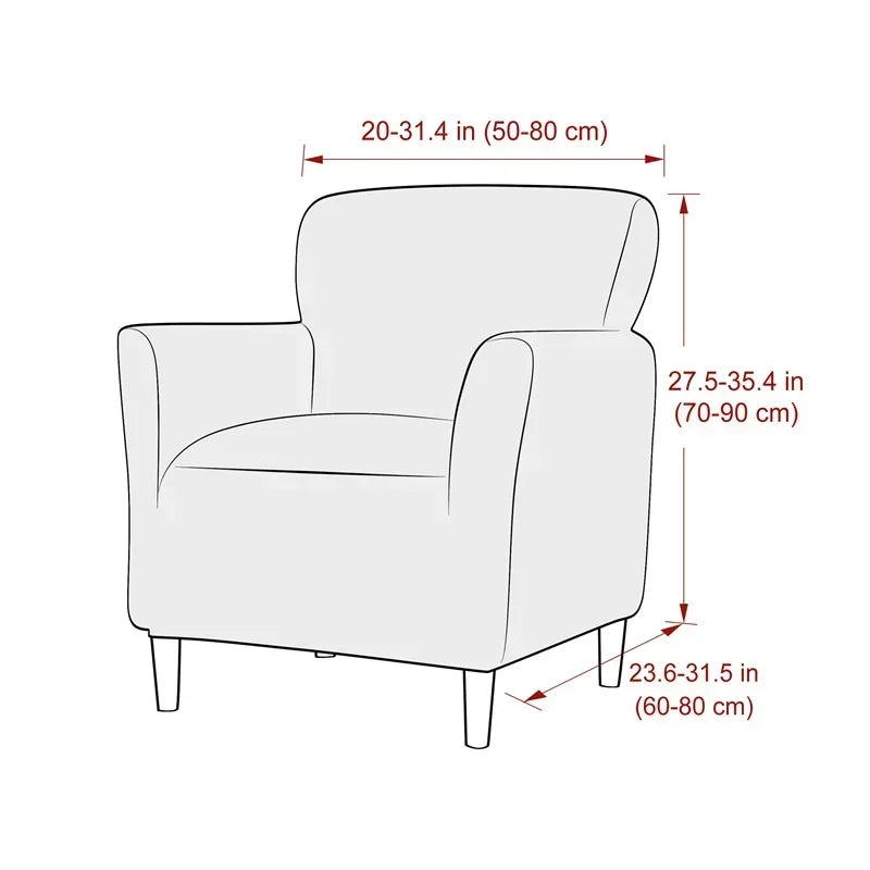 Nordic Stretch Club Chair Cover Water Repellent Spandex Armchair Slipcover Relax Single Sofa Cover Living Room Bar Counter