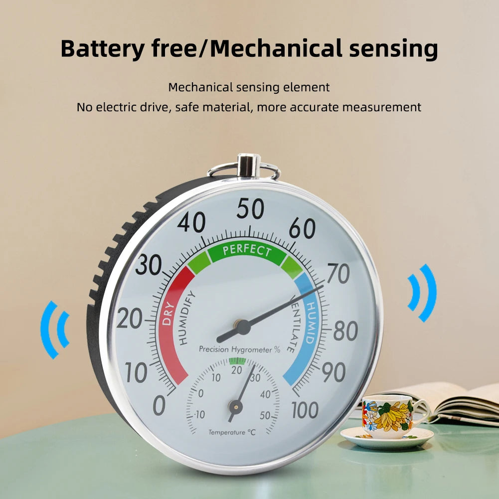 2 in 1 Mechanical -10~50℃ Household Thermometer 0-100% Hygrometer Wall-mounted Sensor for Indoor Kitchen Bathroom Sauna Room