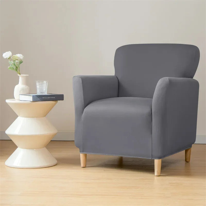 Nordic Stretch Club Chair Cover Water Repellent Spandex Armchair Slipcover Relax Single Sofa Cover Living Room Bar Counter