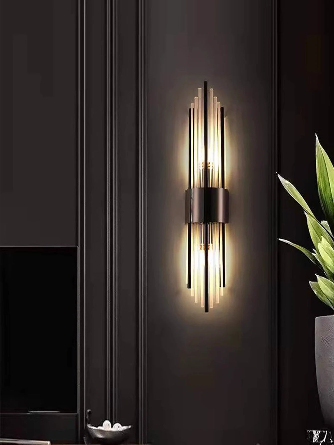 Gold/Black Stainless Steel Crystal Wall Sconce,Suitable for living room,bedroom,kitchen,home decoration lamps and lanterns