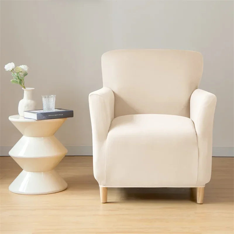 Nordic Stretch Club Chair Cover Water Repellent Spandex Armchair Slipcover Relax Single Sofa Cover Living Room Bar Counter