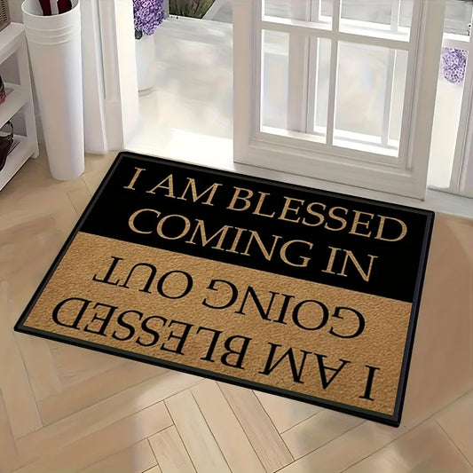 I AM BLESSED Letters Non-slip Carpet Bedroom Entrance Doormats Home Decoration Washable Kitchen Bathroom Balcony Floor Rug