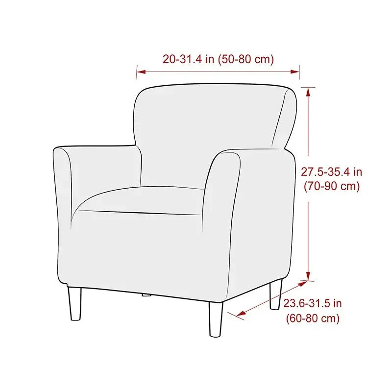 T-shaped Jacquard Tub Chair Cover Armchair Slipcover for Living Room Bedroom Office Elastic Single Sofa Covers Home Bar Counter