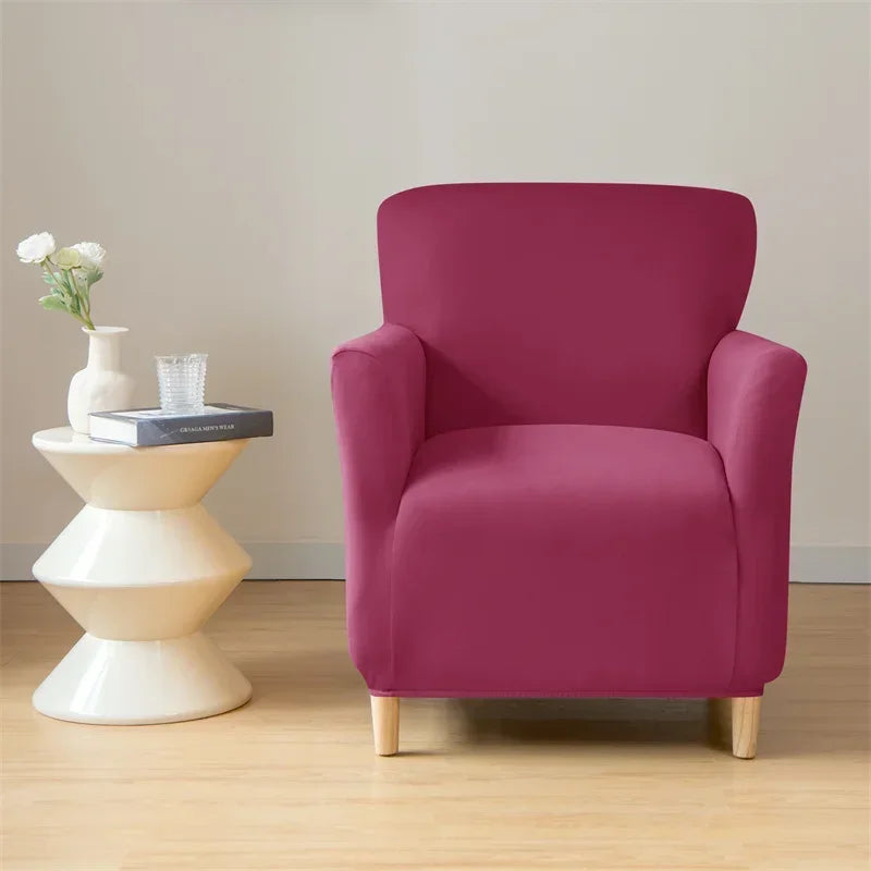 Nordic Stretch Club Chair Cover Water Repellent Spandex Armchair Slipcover Relax Single Sofa Cover Living Room Bar Counter
