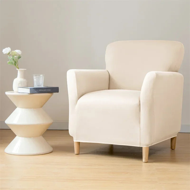 Nordic Stretch Club Chair Cover Water Repellent Spandex Armchair Slipcover Relax Single Sofa Cover Living Room Bar Counter