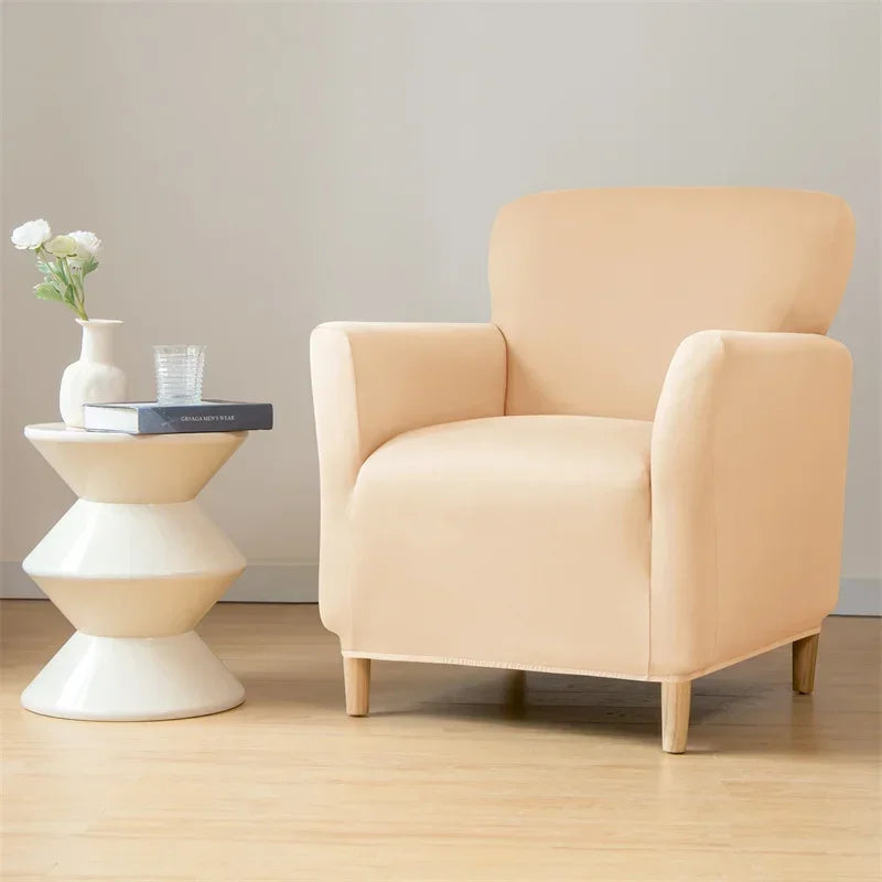 Nordic Stretch Club Chair Cover Water Repellent Spandex Armchair Slipcover Relax Single Sofa Cover Living Room Bar Counter