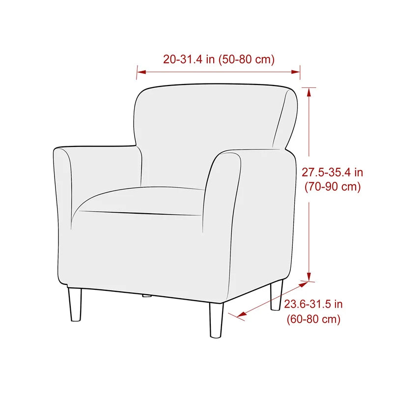 T-shaped Jacquard Tub Chair Cover Armchair Slipcover for Living Room Bedroom Office Elastic Single Sofa Covers Home Bar Counter