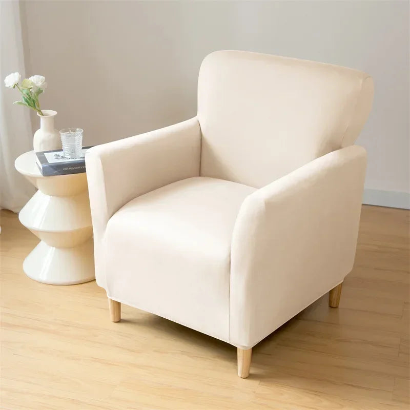 Nordic Stretch Club Chair Cover Water Repellent Spandex Armchair Slipcover Relax Single Sofa Cover Living Room Bar Counter