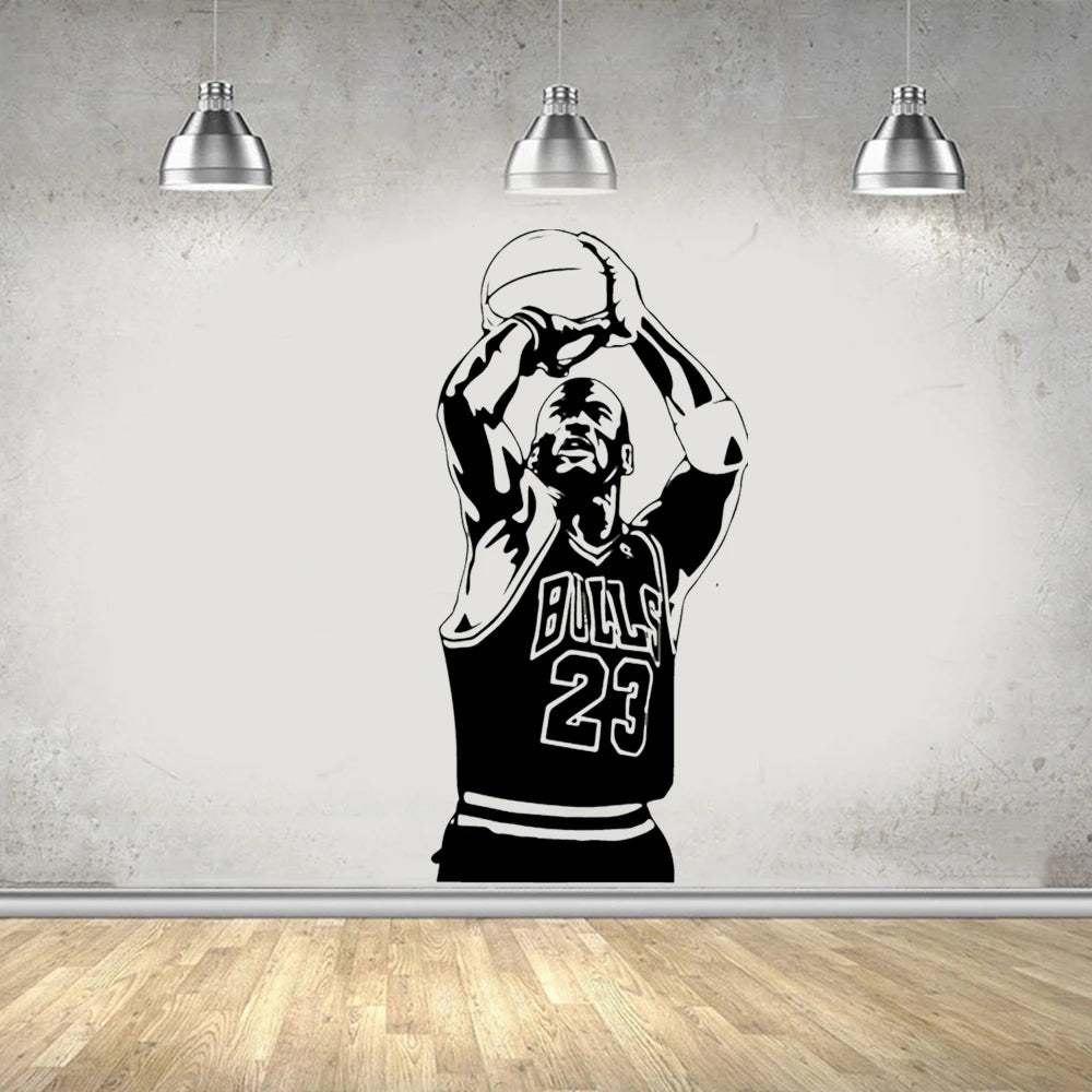 Basketball Player Wall Sticker Self Adhesive Vinyl Waterproof Wall Art Decal For Kids Room Living Room Home Decor Sticker Mural