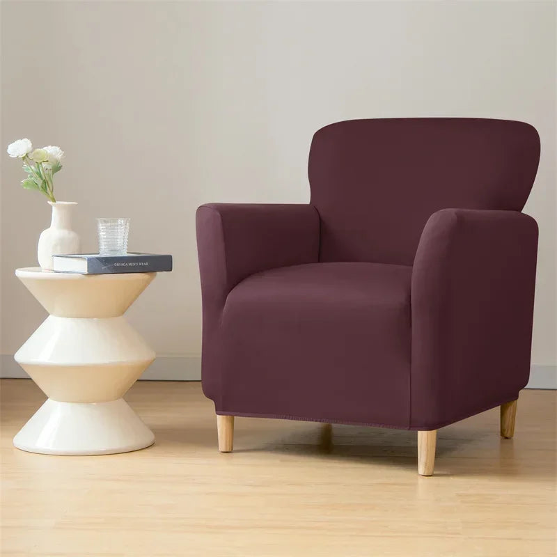Nordic Stretch Club Chair Cover Water Repellent Spandex Armchair Slipcover Relax Single Sofa Cover Living Room Bar Counter
