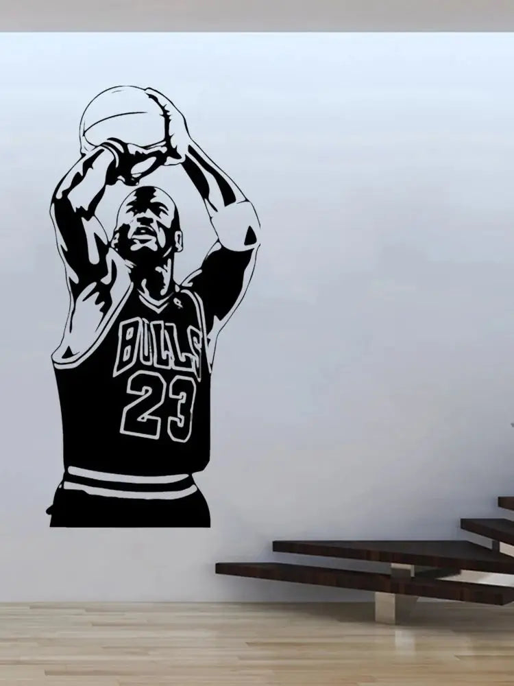 Basketball Player Wall Sticker Self Adhesive Vinyl Waterproof Wall Art Decal For Kids Room Living Room Home Decor Sticker Mural
