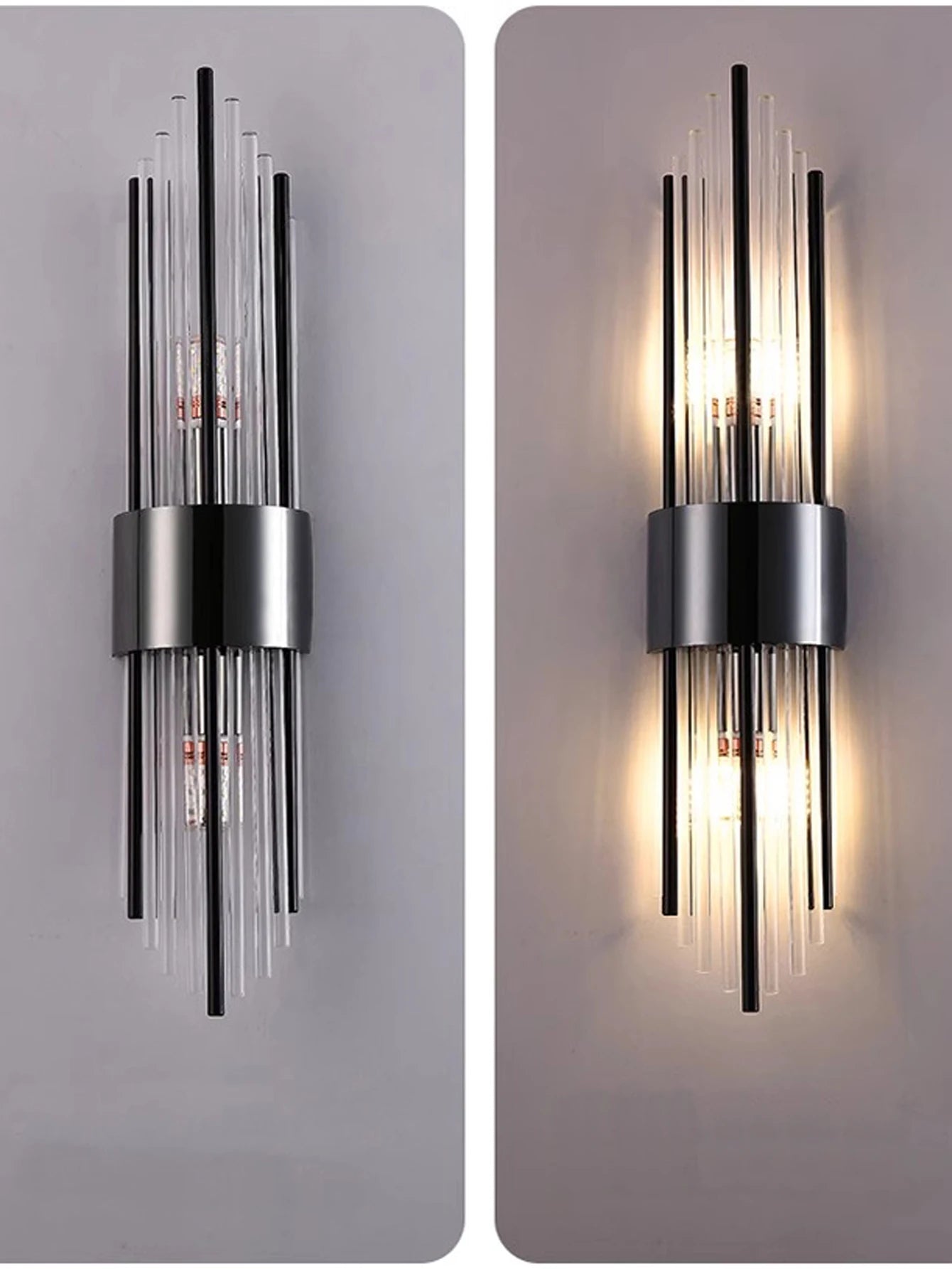 Gold/Black Stainless Steel Crystal Wall Sconce,Suitable for living room,bedroom,kitchen,home decoration lamps and lanterns