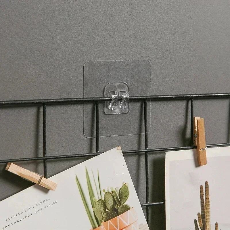 1-20PCS Hook Self Adhesive Transparent Strong Hooks Wall Hanging Holder Kitchen Bathroom Organizer Shelf Hooks Multi-Purpose