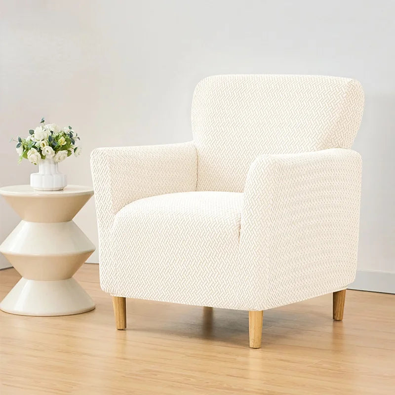 T-shaped Jacquard Tub Chair Cover Armchair Slipcover for Living Room Bedroom Office Elastic Single Sofa Covers Home Bar Counter